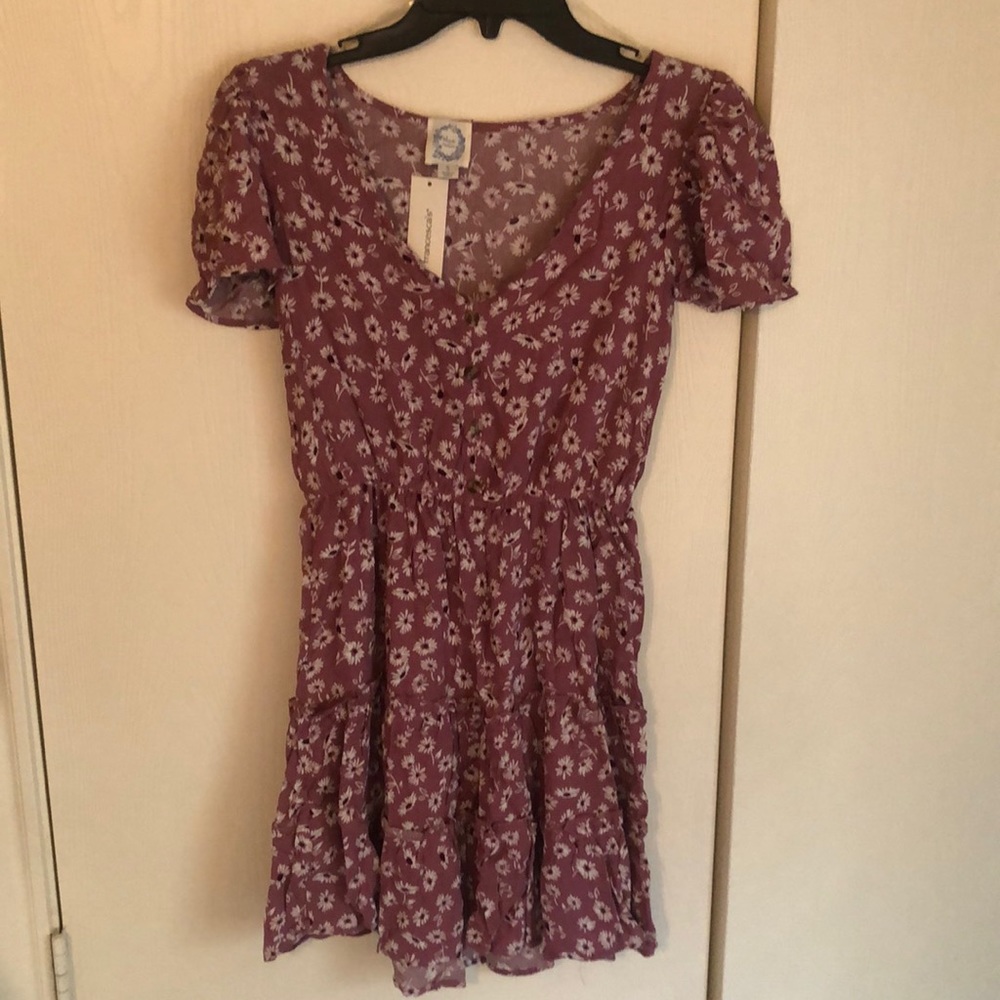 Francesca’s Blue Rain Presley Floral Mini Dress